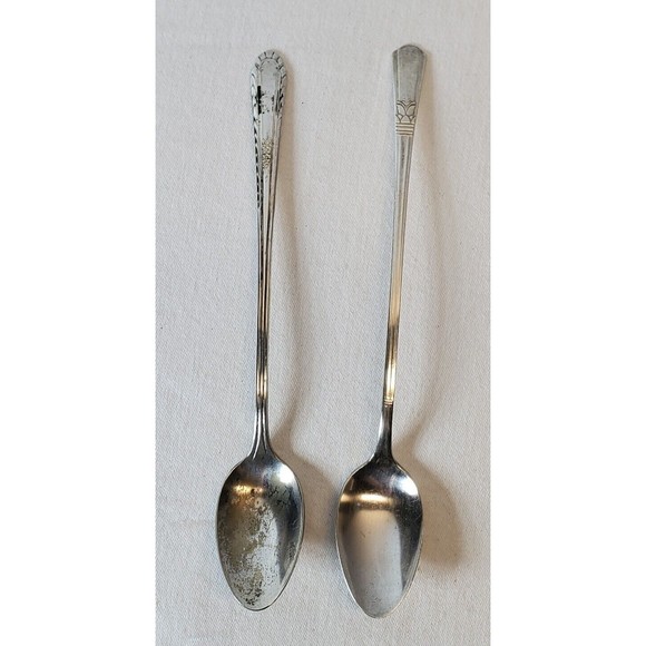 Silverplate Ice Tea Spoons Court/ H&T - Picture 1 of 7